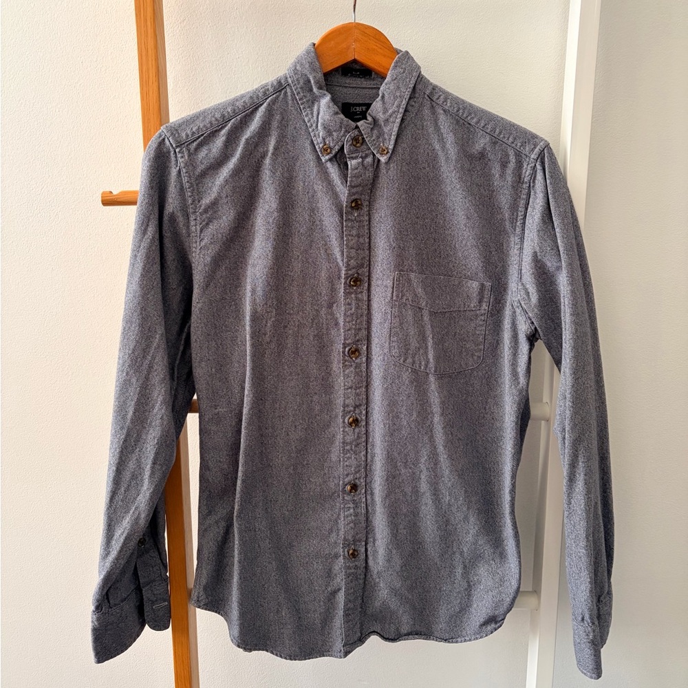 Men’s J. Crew Gray Casual Button-Down Shirt